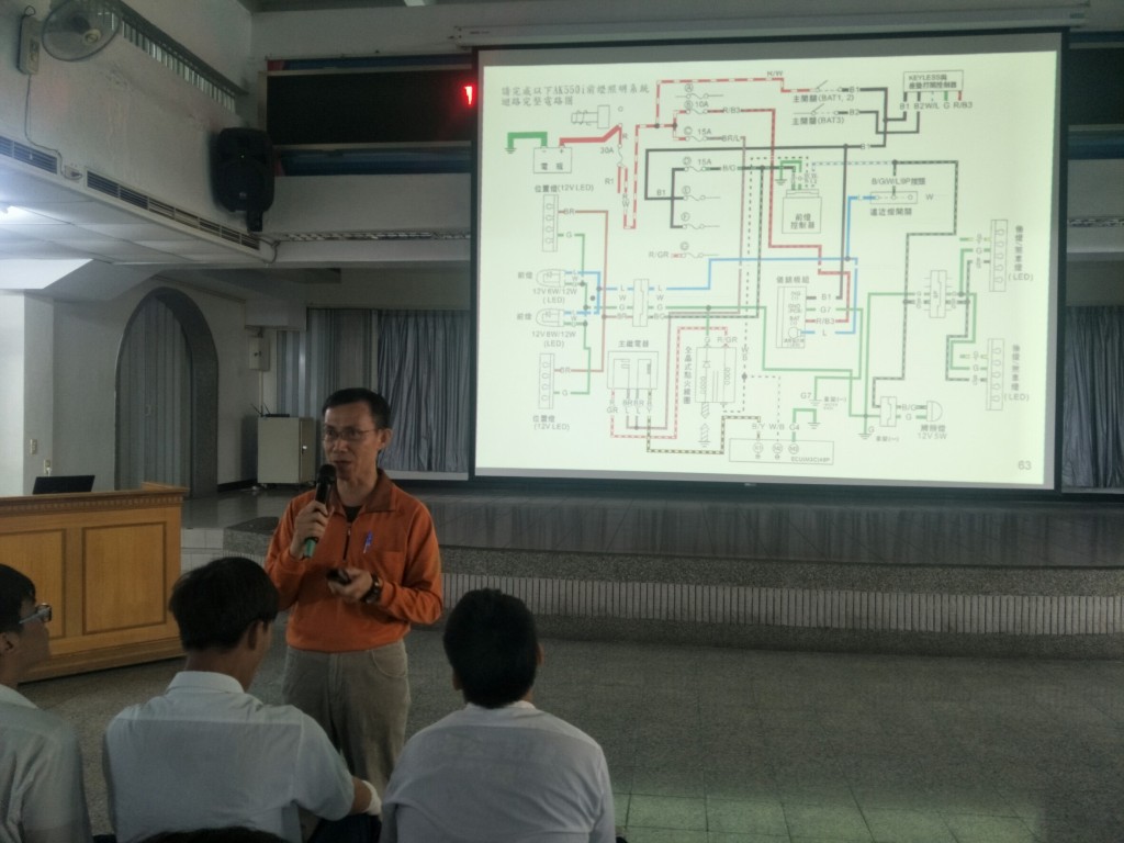 講師講解電動車結構與電系說明